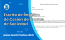 Formato Escrito de Registro de Cesión de Cuotas de Sociedad