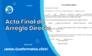 Formato de Acta Final de Arreglo Directo: Guía y Ejemplo