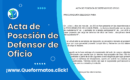 Formato de Acta de Posesión de Defensor de Oficio (Word)