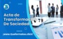 Formato de Acta de Transformación De Sociedades