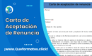 Formato de Carta de Aceptación de Renuncia, 5 Ejemplos en Word