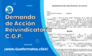Formato de Demanda de Acción Reivindicatoria del Código General del Proceso