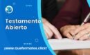 Formato de Testamento Abierto, Modelo Word y Como se Redacta