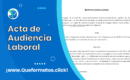 Formato de Acta de Audiencia Laboral: Word/PDF