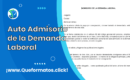 Formato de Auto Admisorio de la Demanda Laboral: Word/PDF