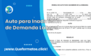 Formato de Auto para Inadmisión de Demanda Laboral