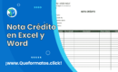 Formato de Nota Crédito en Excel y Word