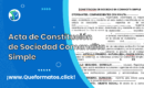 Formato de Acta de Constitución de Sociedad Comandita Simple