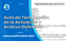 Formato de Auto de Terminación de la Actuación y Archivo Definitivo (art. 164, ley 734 de 2002)