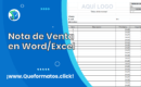 Formato de Nota de Venta en Word/Excel para Descargar
