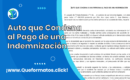 Formato de Auto que Condena al Pago de una Indemnización