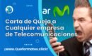 Formato de Carta de Queja a Claro, Tigo, Movistar o Cualquier empresa de Telecomunicaciones
