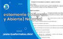 Formato de Testamento (Ológrafo y Abierto) Notarial