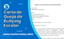Formato de Carta de Queja de Bullying Escolar: Incluye Guia