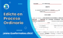 Formato de Edicto en Proceso Ordinario: Diligencia y Guia