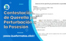 Formato de Contestación de Querella por Perturbación a la Posesión