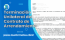 Carta de Terminación Unilateral del Contrato de Arrendamiento